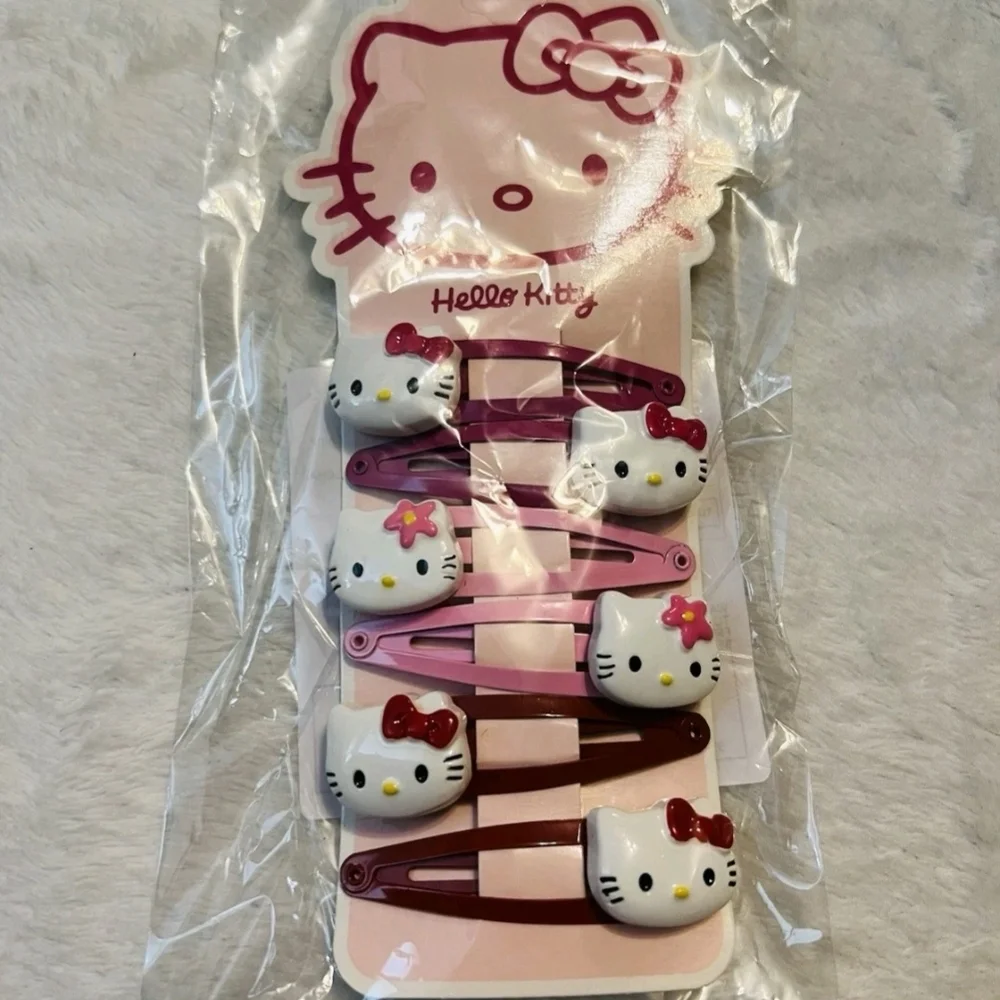 Hello Kitty Pink, Red, and White Hair Barrettes